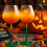 Sculpted Pumpkin Stemware – Set of 2