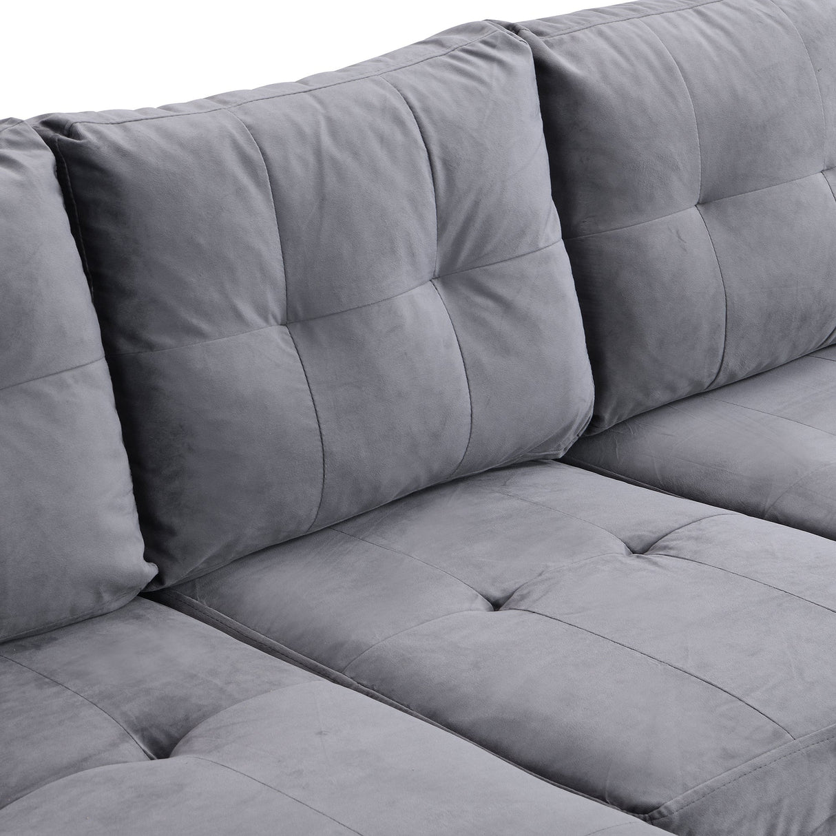 Modern Sectional Sofa Set with L-Shape Chaise Lounge and Storage