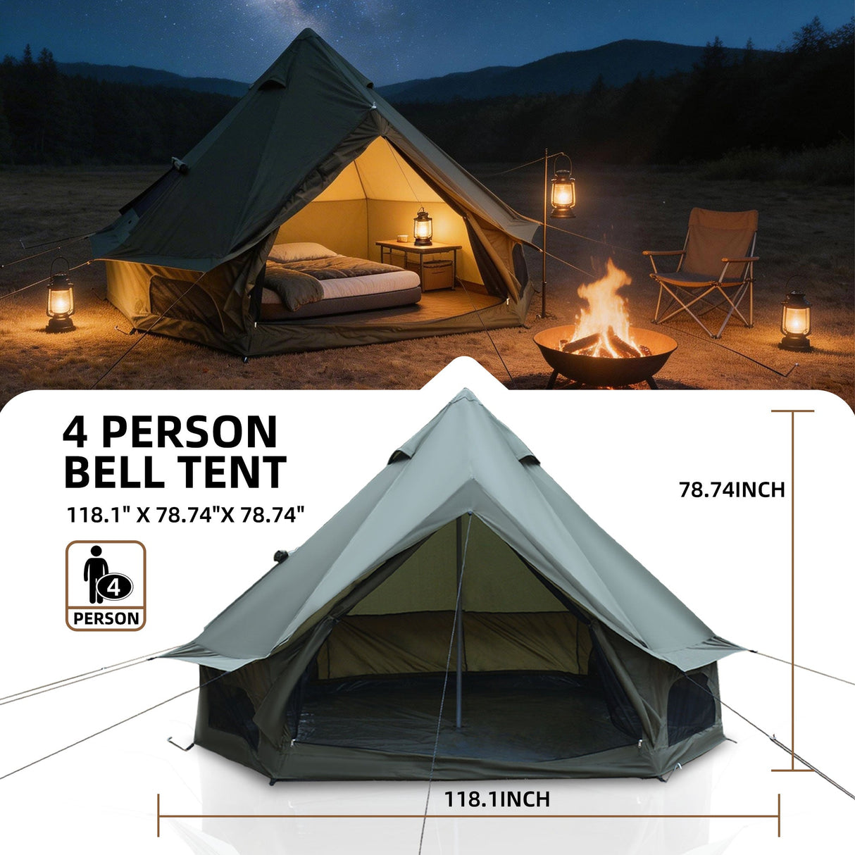 4 Season Bell Tent 9.8 FT