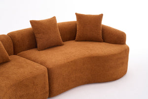 4 Seater Sofa With Fabric, 30D, 60 Hardness Full Sponge, 4 Pillow For Living Room, Home Furniture Sleeper Sectional Sofa For Apartment