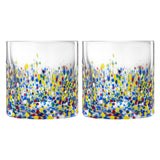 The Wine Savant Mexican Style Glass Hand Blown Colorful Artisan Design Glass Barware DOF Glassware - Confetti Rock