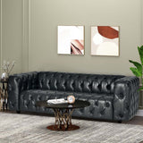 Comfy 3 Seat Sofa with Wooden Legs for Living Room and Study - Black