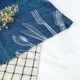Clear Disposable Cutlery Set - 360 Pieces: 180 Forks, 120 Spoons, 60 Knives