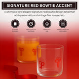 Khen Red Bowtie Tumbler Set Unique Lightweight Acrylic Clear Drinkware Vintage Aesthetic Barware Cup - Set of 2 Clear