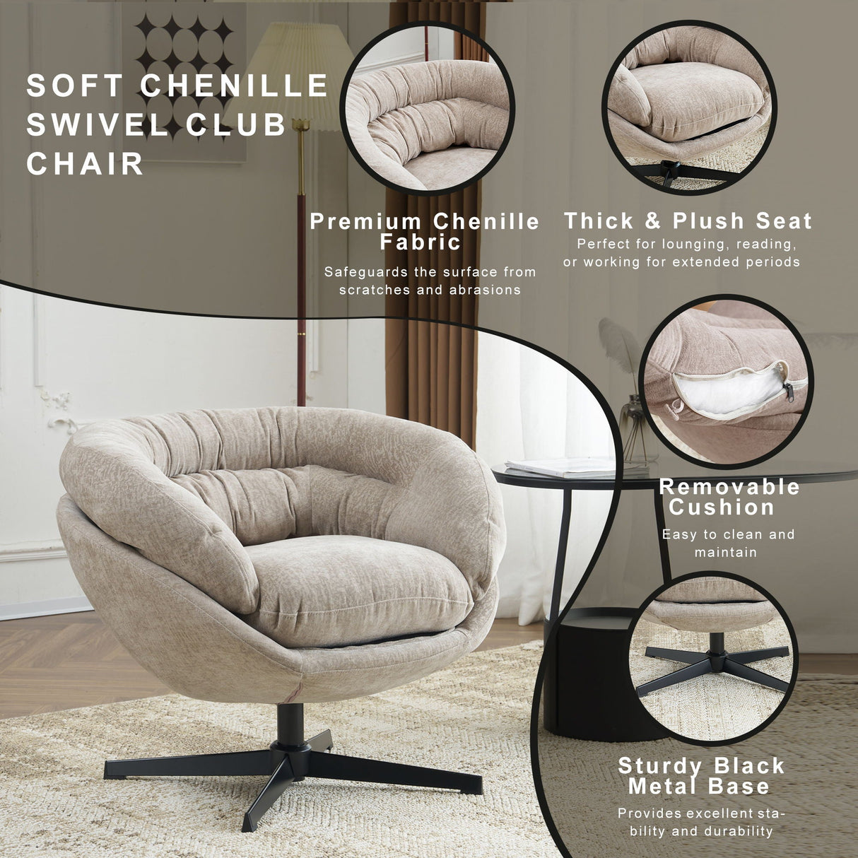 Modern Office Chair With 360 Degree Swivel
