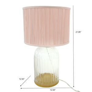 Nordic Home Romantic Solid Wood Table Lamp with LED Nebulis in Gold - Clear and Pink