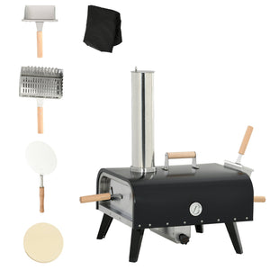 Outdoor Pizza Oven with 12" Rotating Stone - Stainless Steel