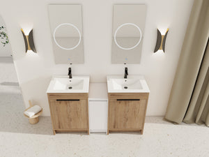 60 Inch Freestanding Bathroom Vanity with Ceramic Sink