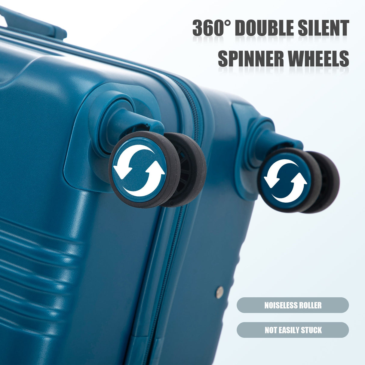 3-Piece ABS Spinner Wheel Luggage Set 20"/24"/28" Dark Blue