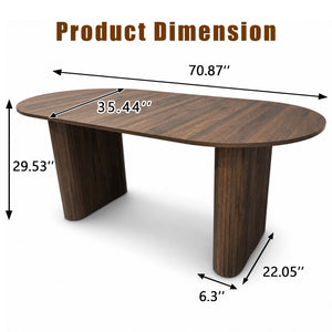 70.8" Oval Dining Table for 4-8 Persons