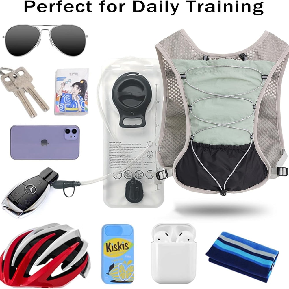 Ultra Lightweight Running Hydration Vest 2L Bladder 6 Pocket Pack 103g