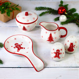 Winterfest 5 Piece Accessory Set| Sugar and Creamer , Salt and pepper shakers , spoon rest