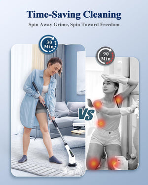 Cordless Power Shower Scrubber - Electric Cleaning Brush for Tile & Tub