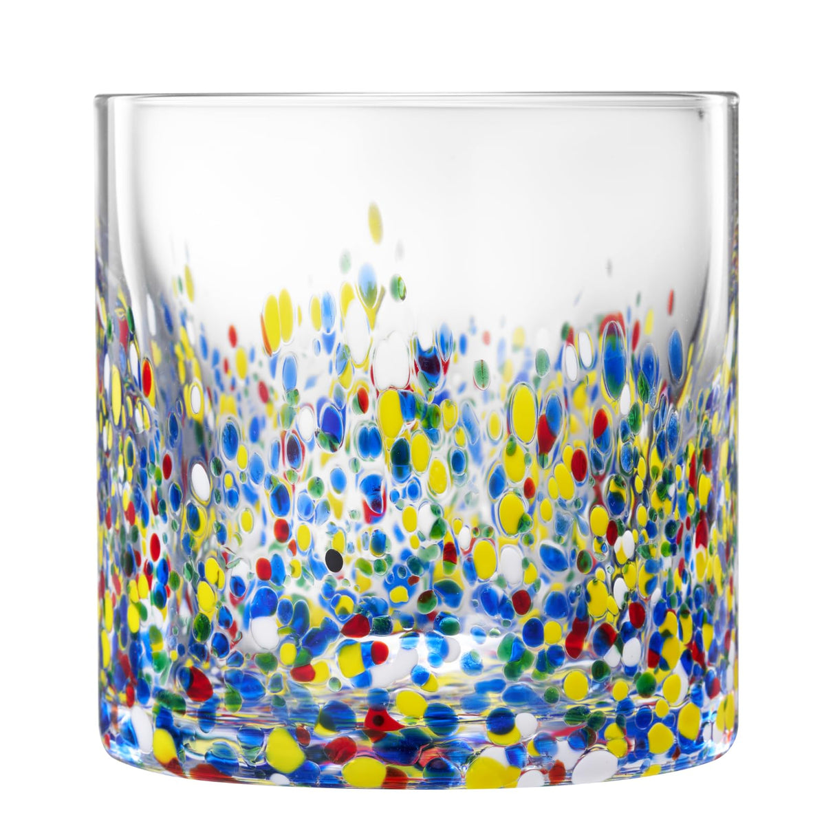 The Wine Savant Mexican Style Glass Hand Blown Colorful Artisan Design Glass Barware DOF Glassware - Confetti Rock
