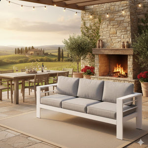 All-Weather Patio Sofa & Cushions, 3 Seat Outdoor Couch