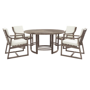 Outdoor Dining Set 5-Piece Patio Table and Chairs Set with Umbrella Hole