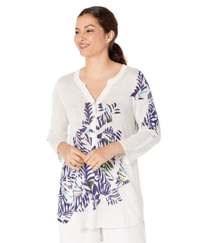 NIC+ZOE Cool Breeze Sweater White Multi MD (US 8-10)