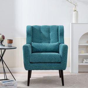 Modern Accent Chair Upholstered Foam Filled Living Room Chairs Comfy Reading Chair Mid-Century Modern Chair With Fabric Lounge Arm Chairs Armchair For Living Room Bedroom