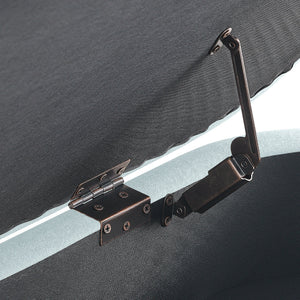 Ottoman Oval Storage Bench, Flannel with Metal Legs-Cyan