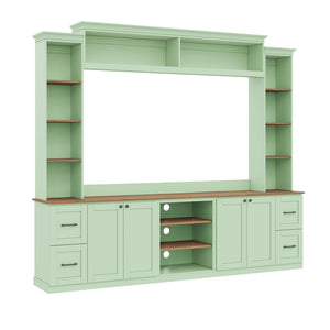 4-in-1 Entertainment Center Wall Unit with Bookshelf for TVs Up to 70"