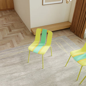 Modern Striped Blocking Single Chairs, Waterproof And Fade Resistant (Set of 4)