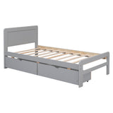 The Space-Saving Rubberwood Twin Bed With Integrated Storage