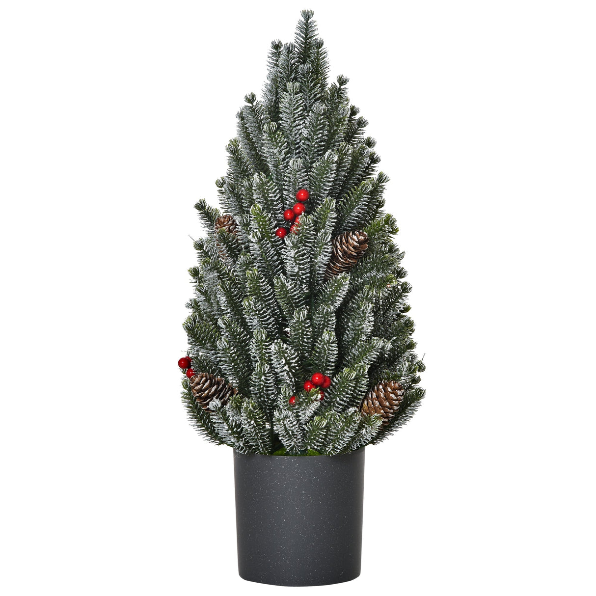 HOMCOM 18" Tall Unlit Miniature Snow-Flocked Tabletop Christmas Tree