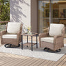 2-Person Outdoor Wicker Swivel Rocker Seating Group