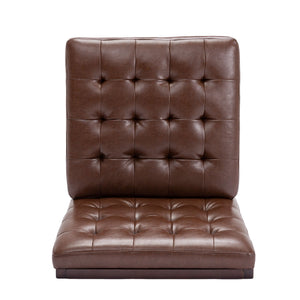 Contemporary Accent Chair With Tufted Waffle Stitch - Dark Brown