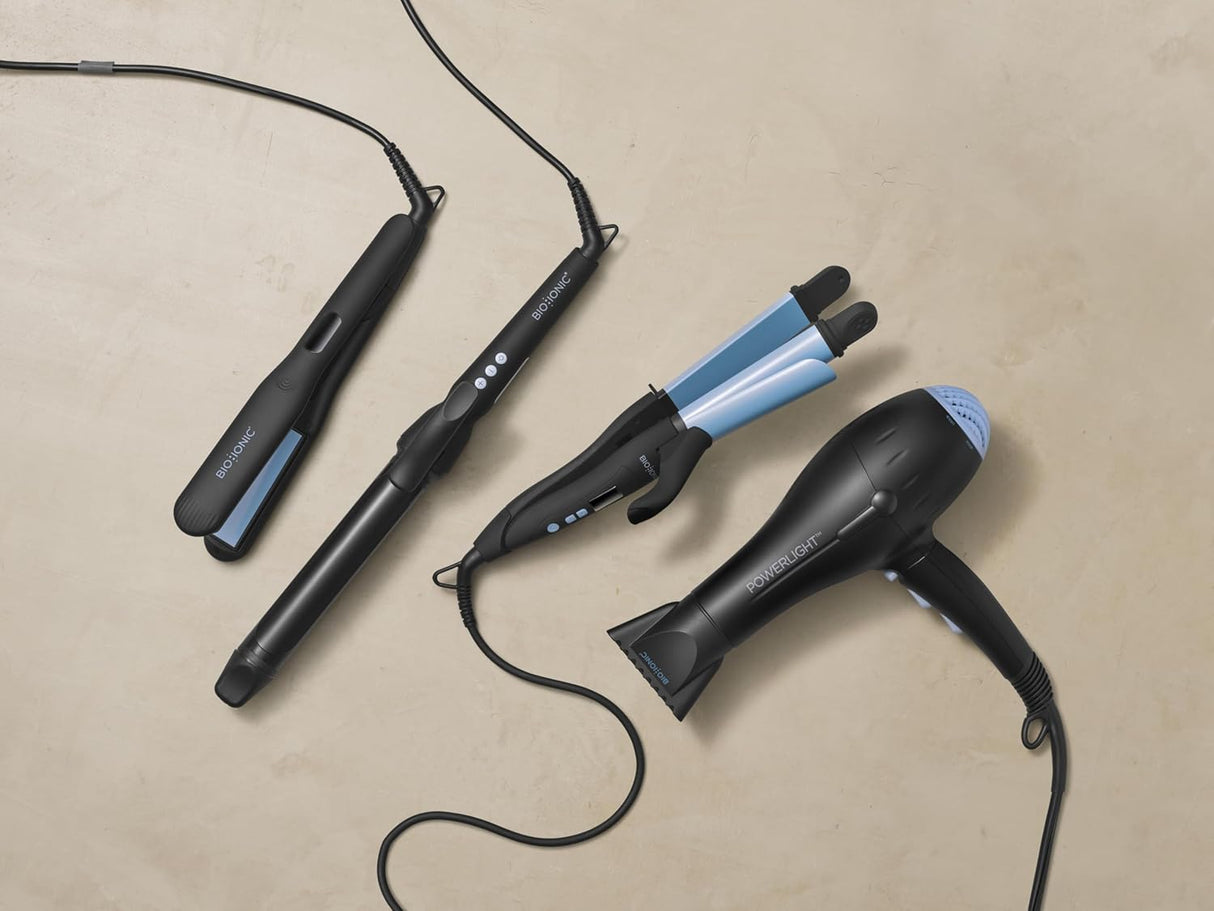 BIO IONIC Onepass Styling Flat Iron with NanoIonic & Moisturizing Heat Technology, Hydrated and Frizz-Free Hair, Ceramic Hair Straightener with Silicone Strip for Gentle OnePass Styling