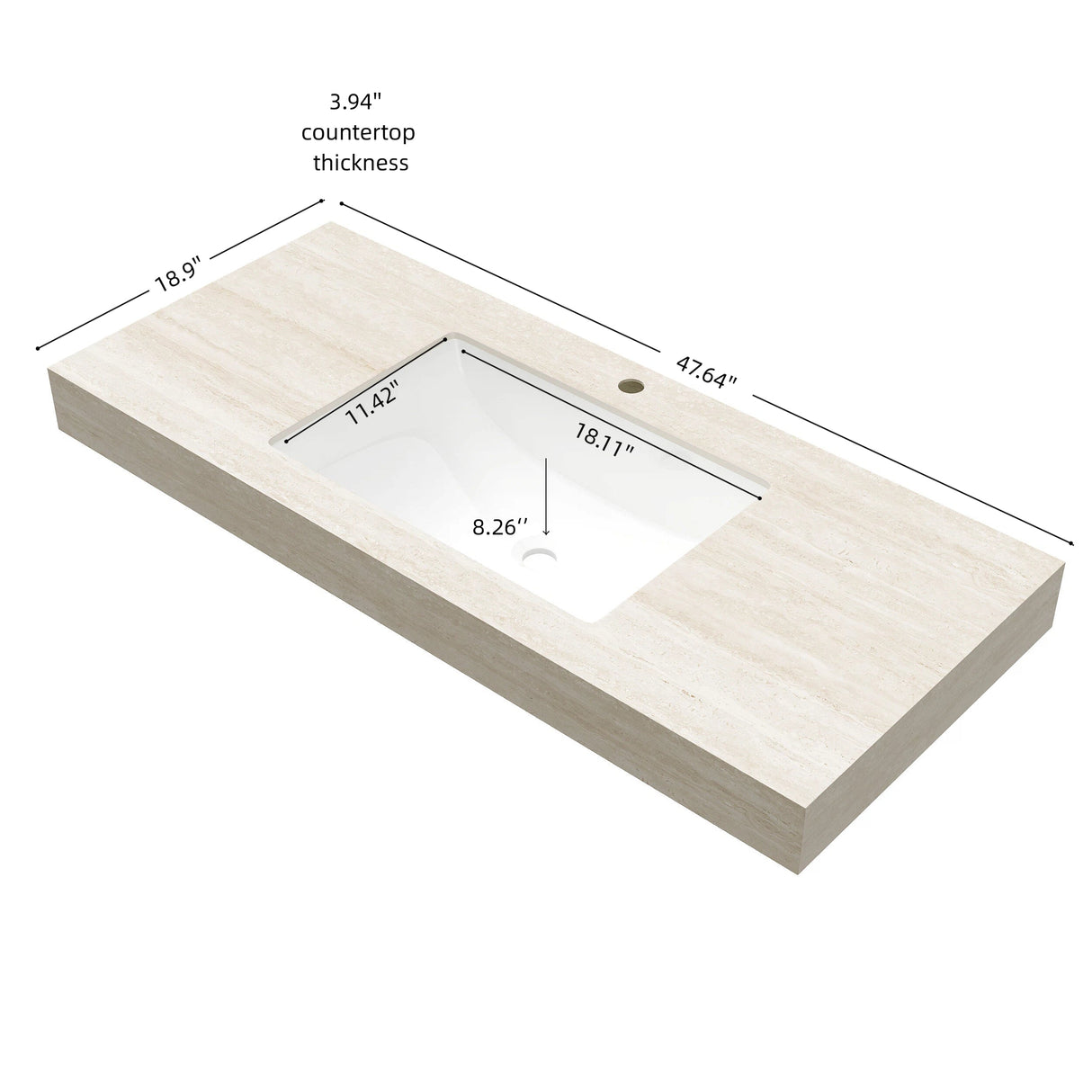 48" Roma Travertine Sintered Stone Countertop
