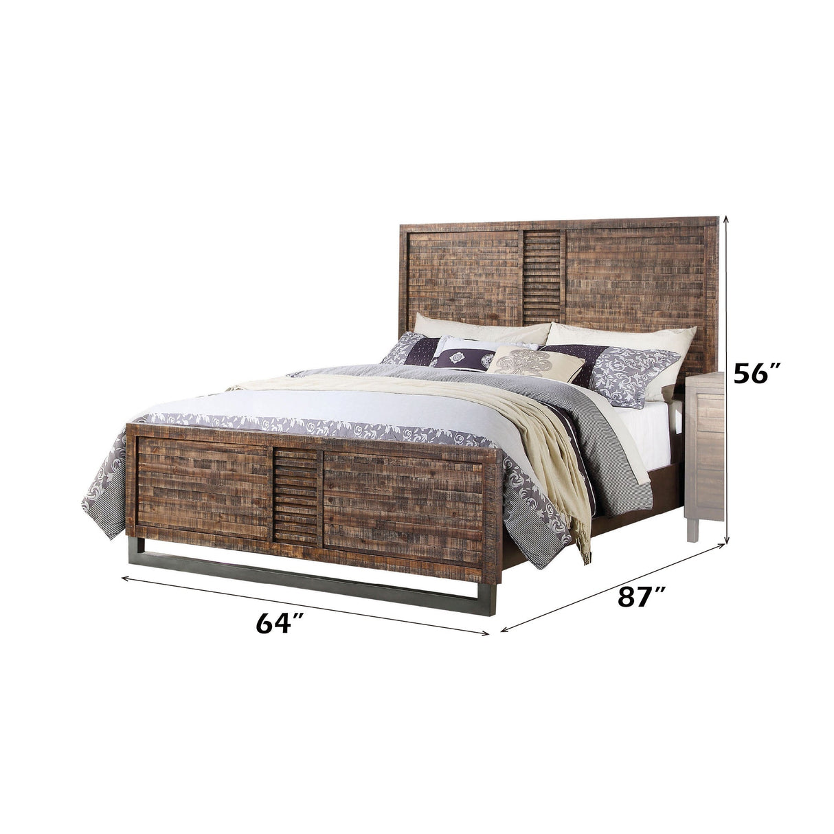 Andria Reclaimed Oak Finish Queen Bed