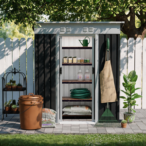 5x3 FT Metal Garden Shed with Sliding Door