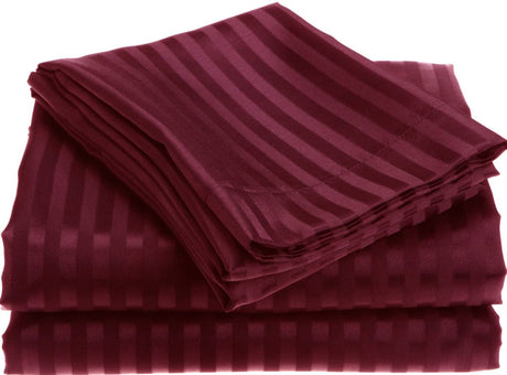 Noble house 1800 series wrinkle resistant embossed stripe sheet set