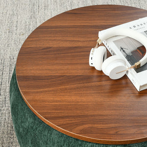 Round Storage Ottoman, 2 In 1 Function, End Table And Ottoman