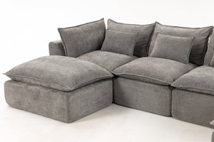 129.8" Width Modular Sectional Sofa with 2 Ottomans