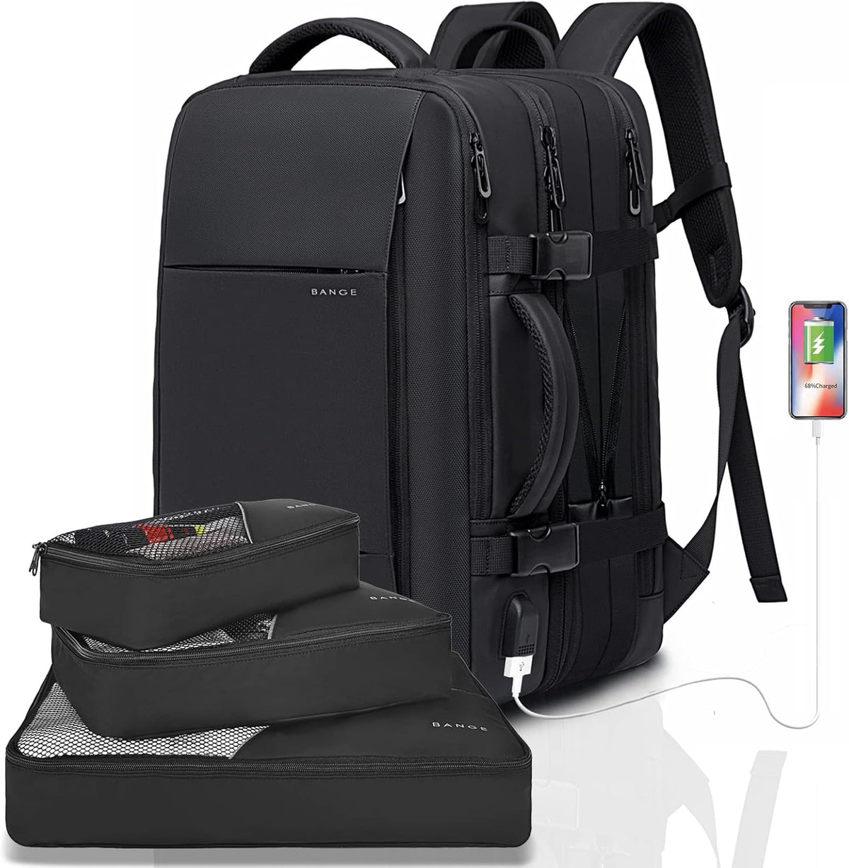 Expandable Travel Backpack 26–45L Laptop Duffel Bag