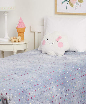 Faith, Hope, Love Home Decor Velvet Touch Rainbow Polka Dot Throw Fleece Blanket