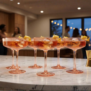 Madrid Acrylic Champagne Coupe Cocktail Glassware, Set of 6