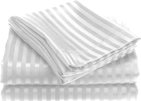 Noble house 1800 series wrinkle resistant embossed stripe sheet set