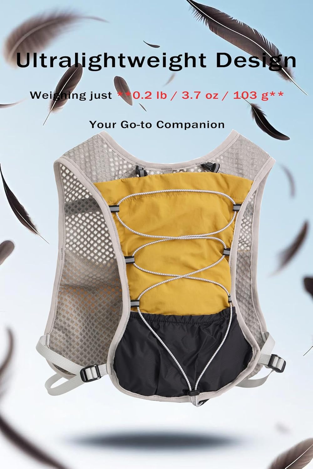 Ultra Lightweight Running Hydration Vest 2L Bladder 6 Pocket Pack 103g
