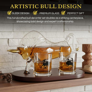 Western Cowboy & El Matador Bull Whiskey Decanter Set