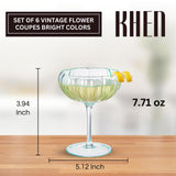Flower Champagne Cocktail Glasses | Set of 4