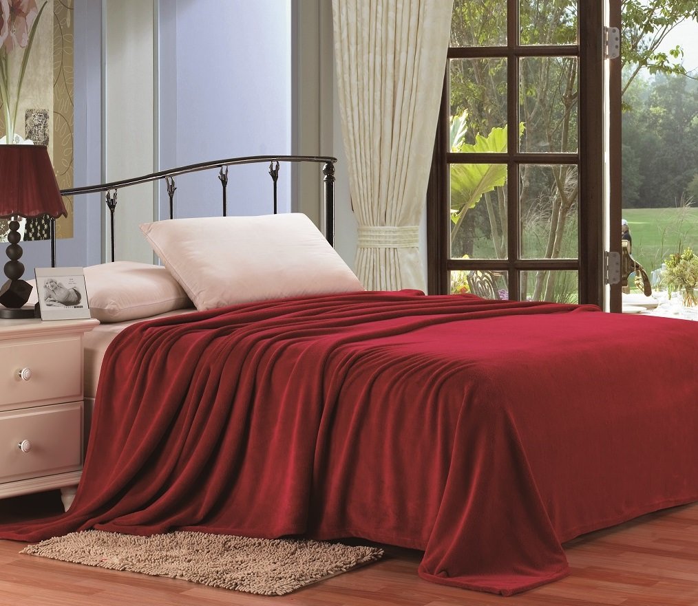 Decor&More Simply Lush Solid Microplush Blanket
