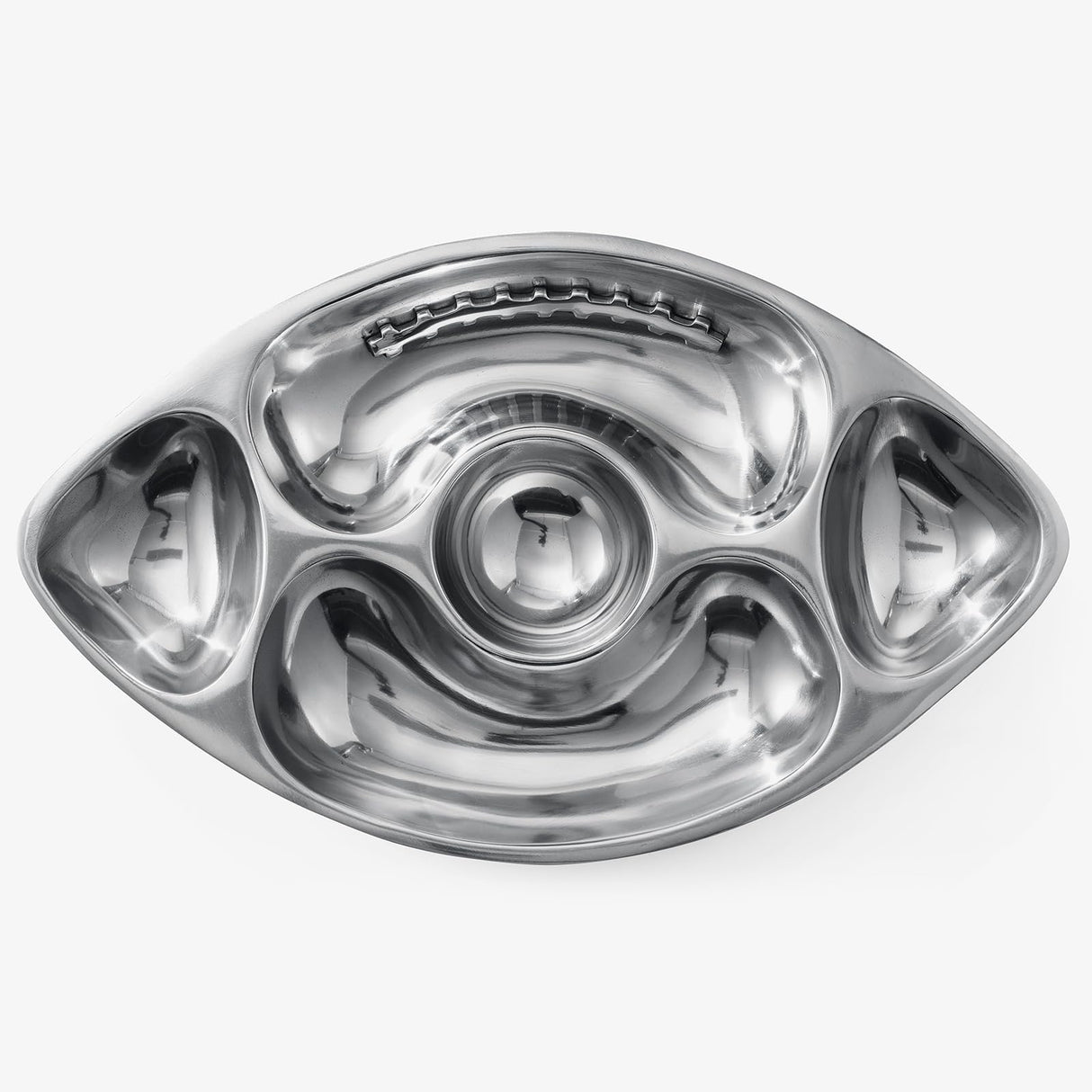 Football Tailgate Superbowl Serving Bowl Silver Brass Snack