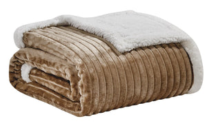 Decor&More Home Essentials Corduroy Sherpa Blanket (Multiple Size Options)