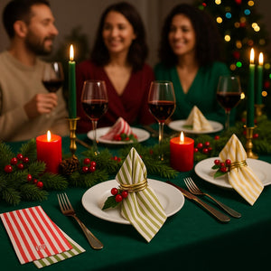 Tonal Striped Disposable Napkin Set 100 Pieces