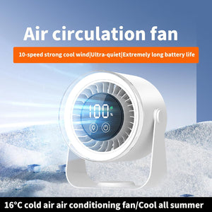 Quiet Desk Fan 10-Speed USB Rechargeable 3600mAh Portable
