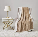 Bon iver collection extra soft bursting fireworks embossed microplush throw blanket with sherpa backing (50" x 60")