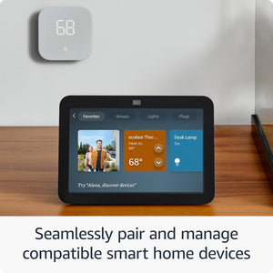 Amazon Echo Show 8, an Alexa device (newest model), With Spatial Audio, Smart Home Hub, Glacier White